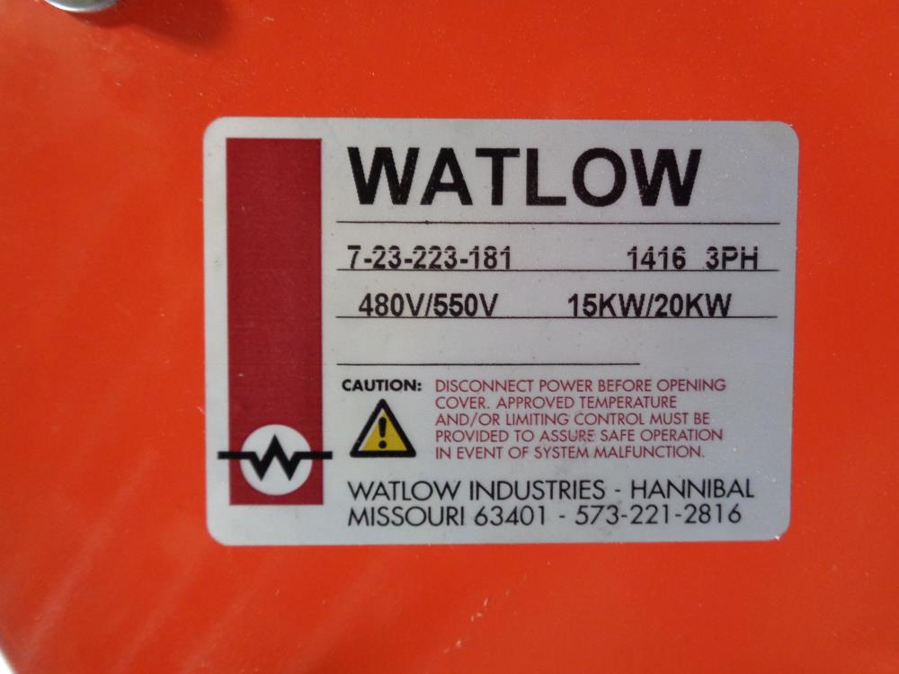 Watlow Immersion Heater 5" 150# A105 Flange 15KW/20KW 480/550V #7-23-223-181